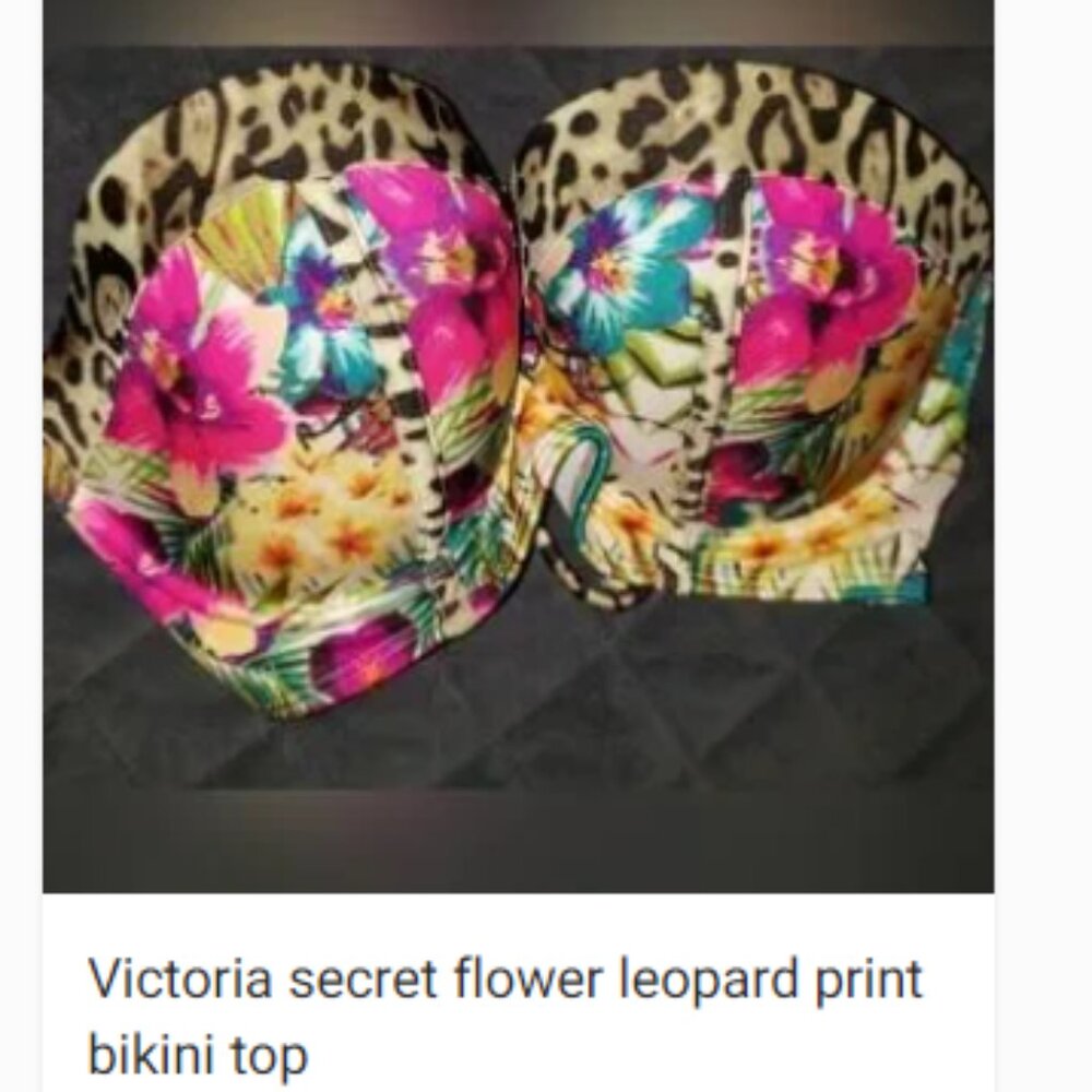 Bandeau Underwire Push-up Tropical Hawaiian Jungle Floral Cheetah leopard animal